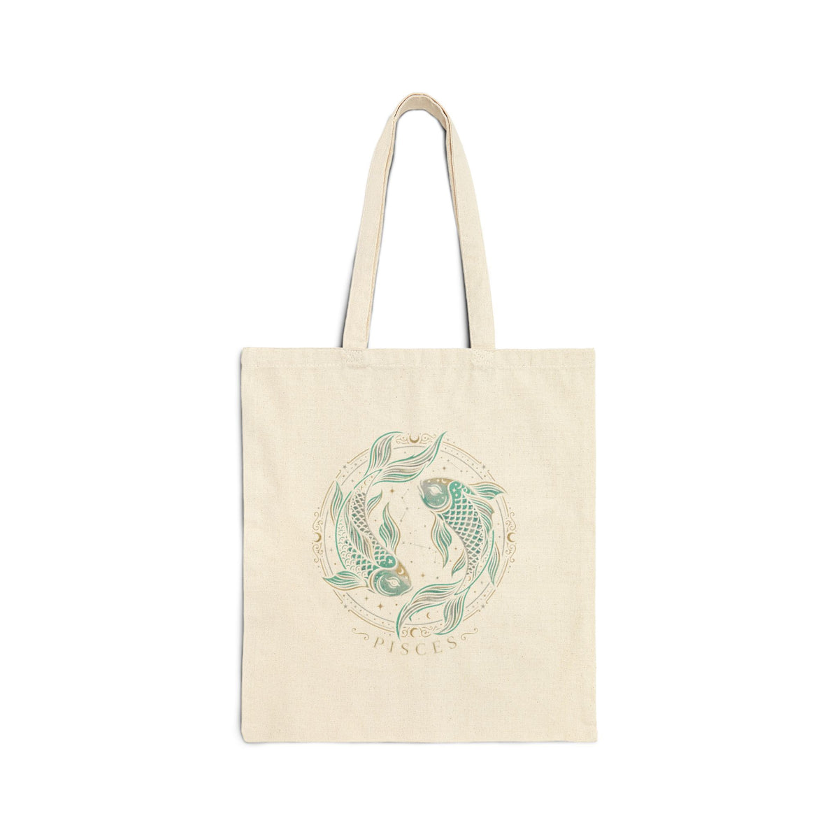 Koi Fish Canvas Tote Bag – Eco Market Bag with Serene Aquatic Illustration