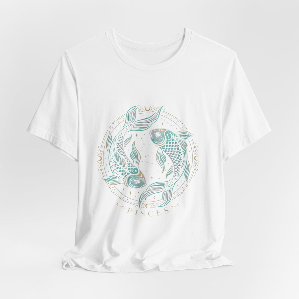 Pisces Koi Circle T-Shirt — Pastel Zodiac Fish Tee