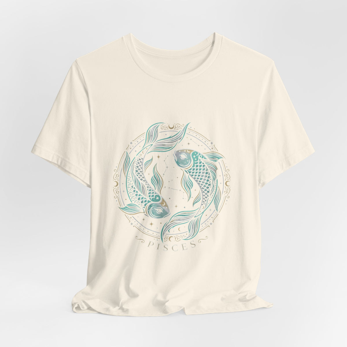 Pisces Koi Circle T-Shirt — Pastel Zodiac Fish Tee