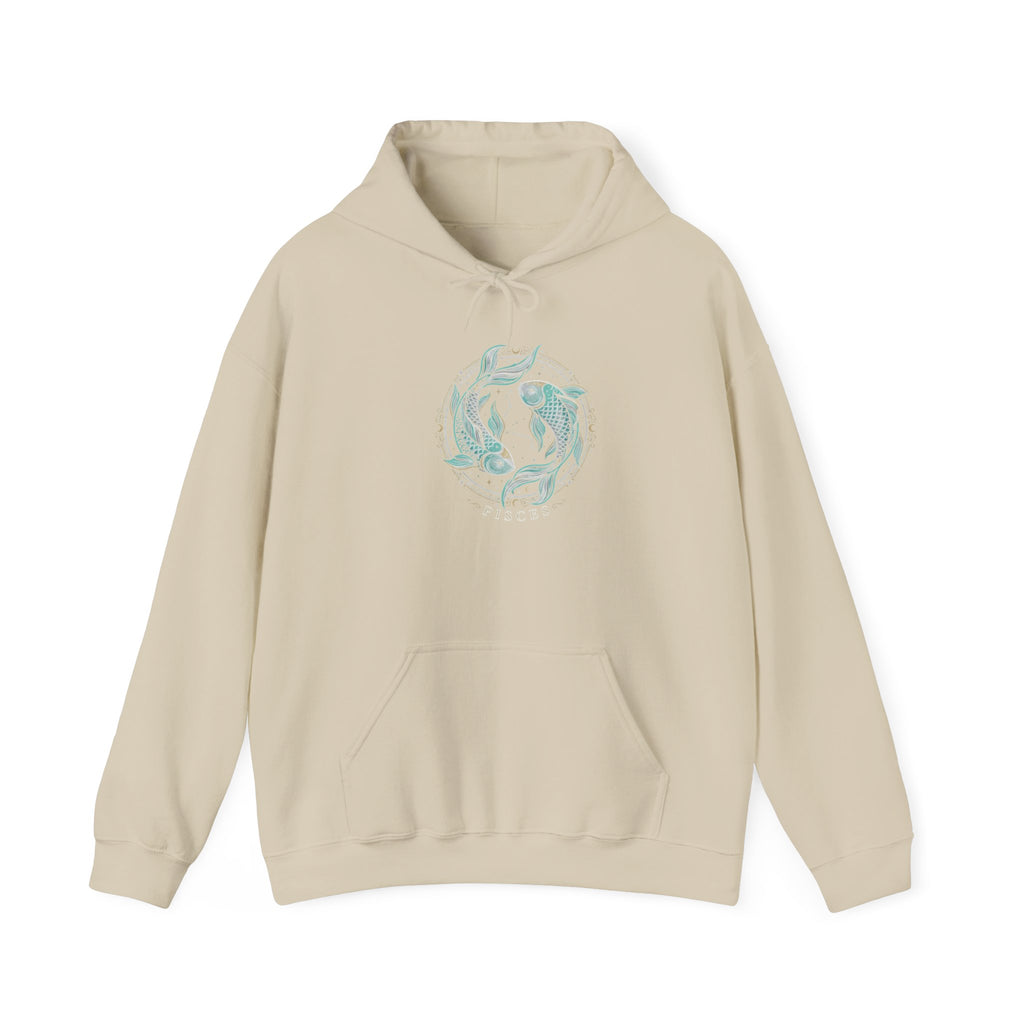 Koi Fish Yin Yang Hoodie — Aqua Zen Graphic Hooded Sweatshirt