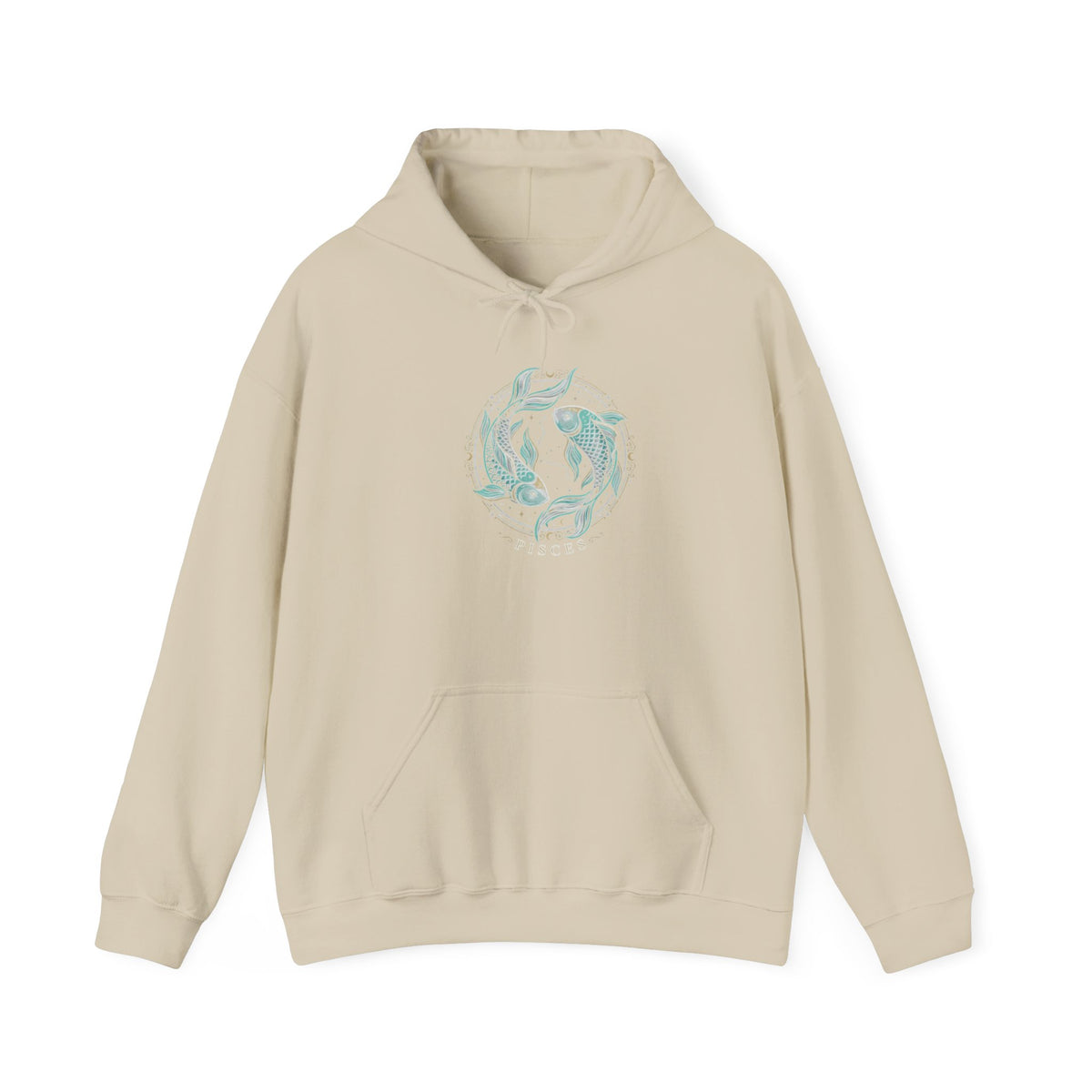 Koi Fish Yin Yang Hoodie — Aqua Zen Graphic Hooded Sweatshirt