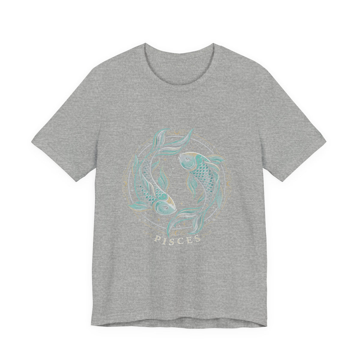 Pisces Koi Circle T-Shirt — Pastel Zodiac Fish Tee
