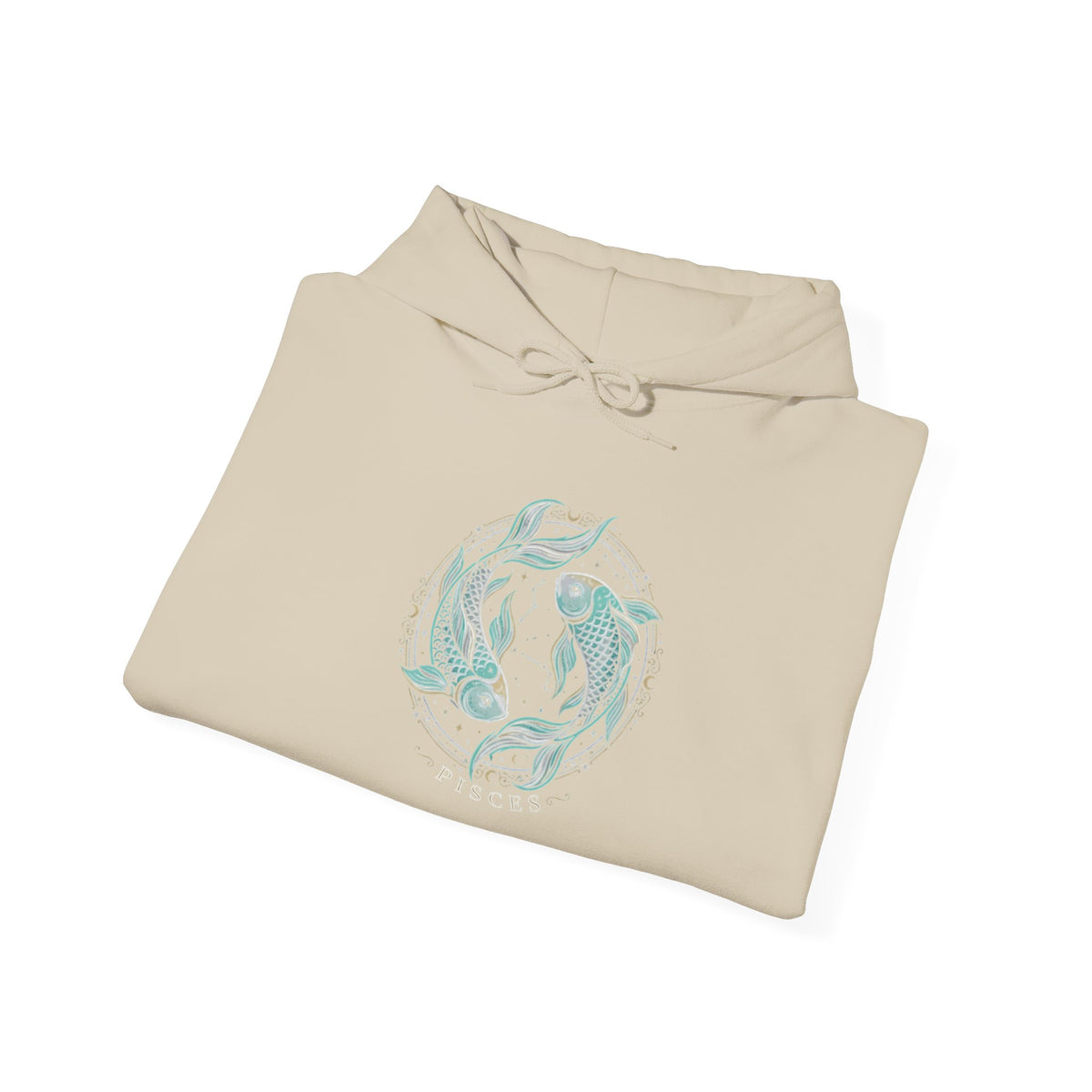 Koi Fish Yin Yang Hoodie — Aqua Zen Graphic Hooded Sweatshirt