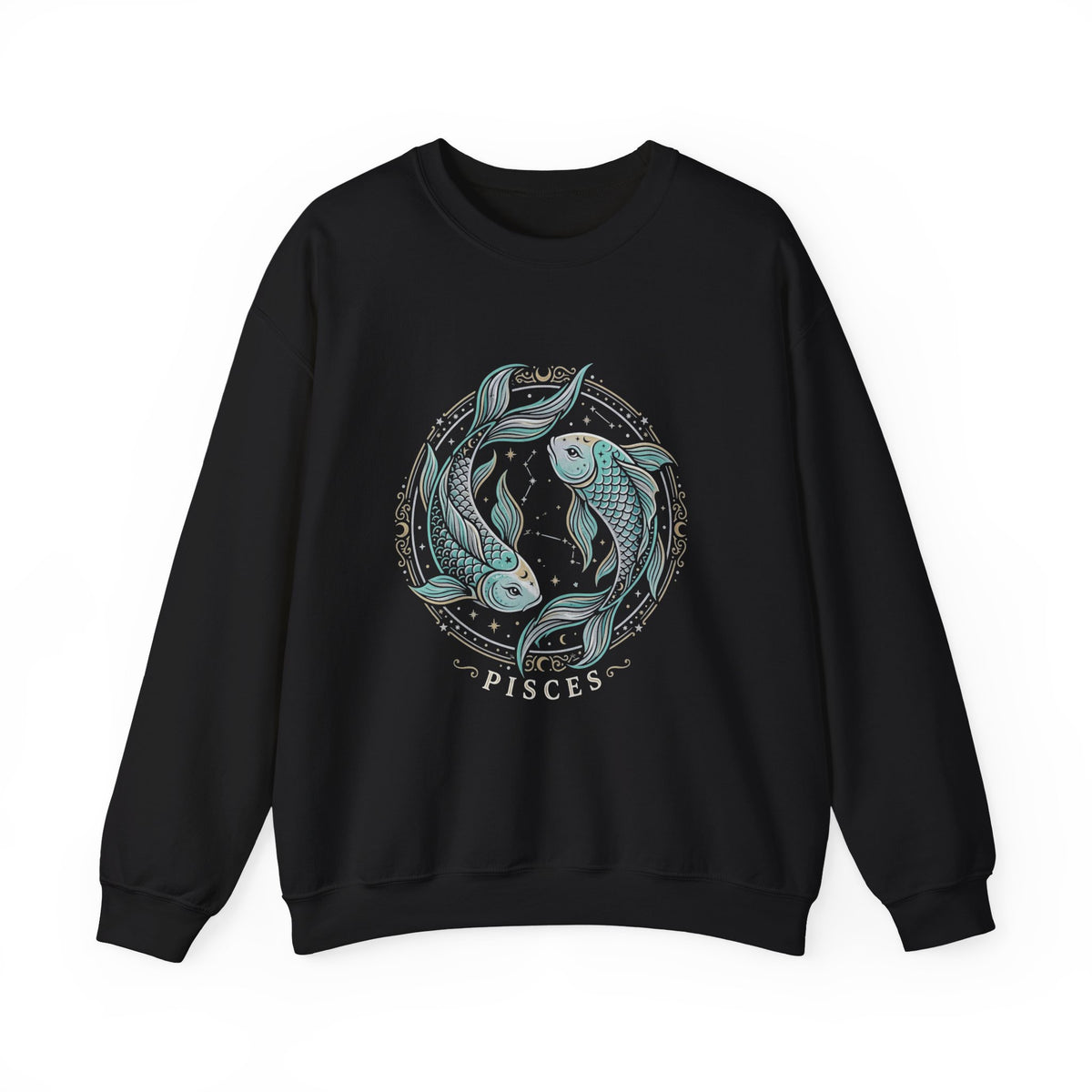 Koi Circle Crewneck Sweatshirt — Serene Aquatic Pisces Design