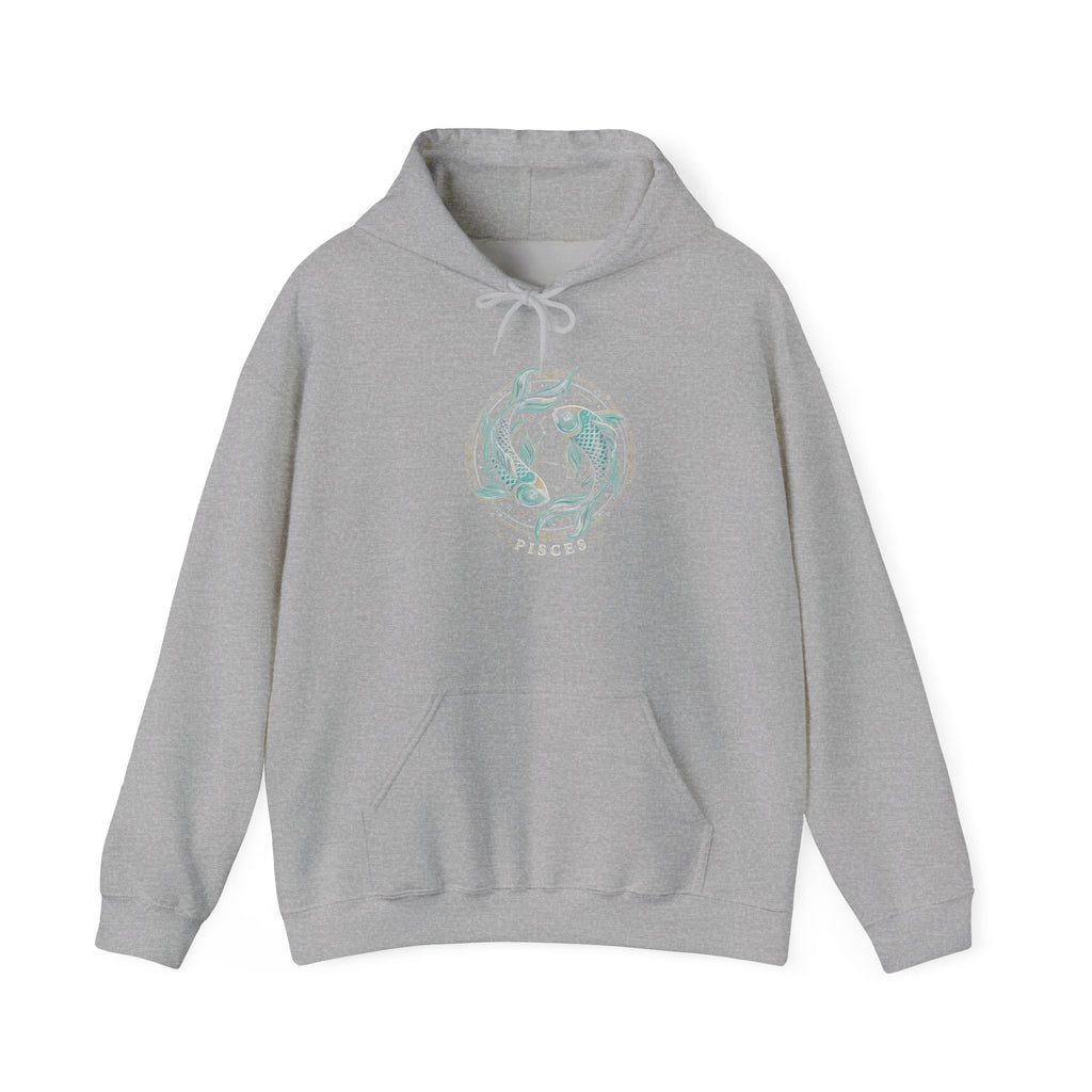 Koi Fish Yin Yang Hoodie — Aqua Zen Graphic Hooded Sweatshirt