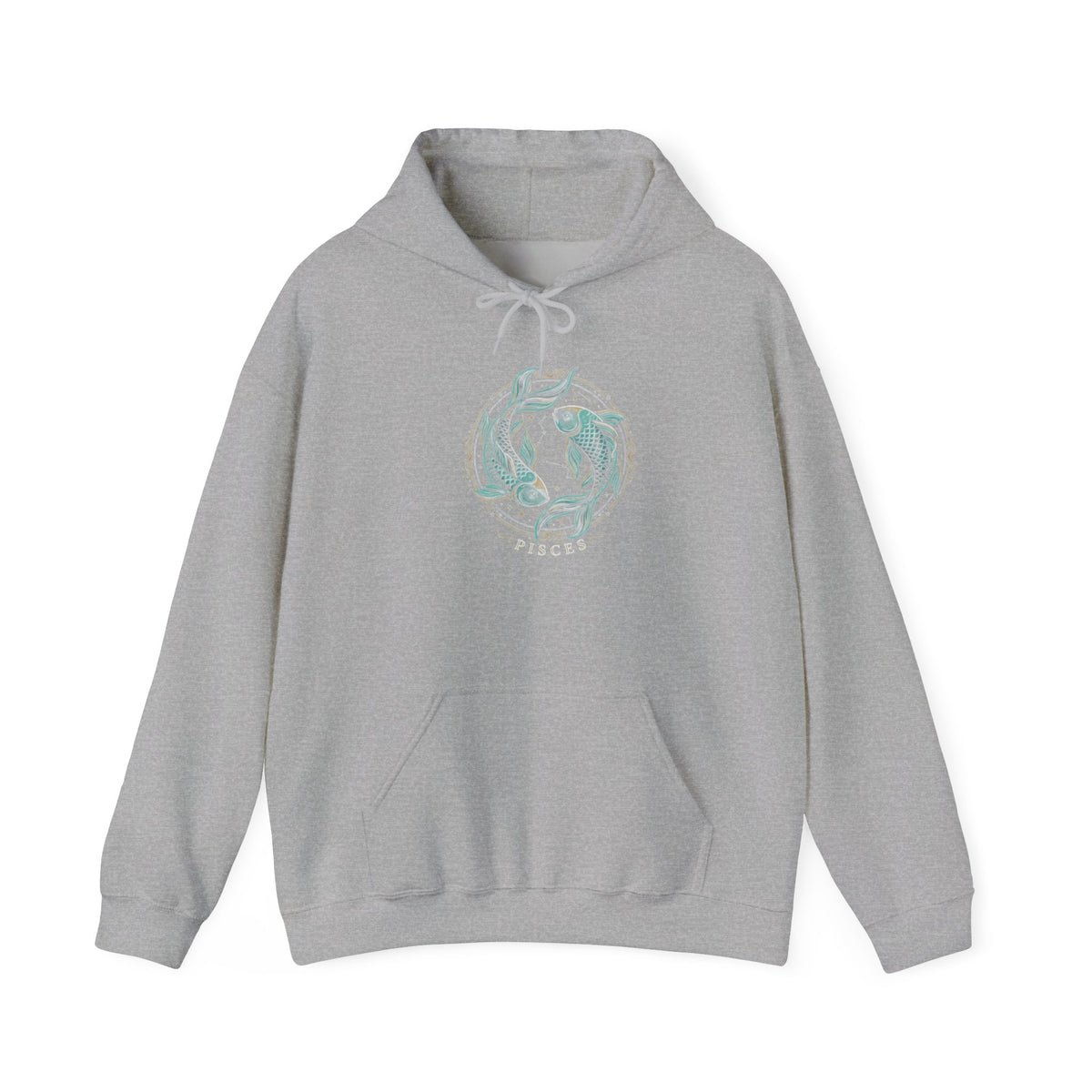 Koi Fish Yin Yang Hoodie — Aqua Zen Graphic Hooded Sweatshirt