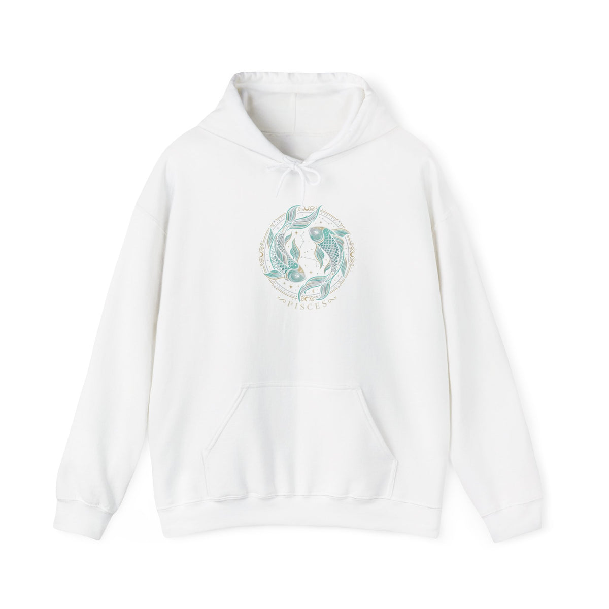 Koi Fish Yin Yang Hoodie — Aqua Zen Graphic Hooded Sweatshirt
