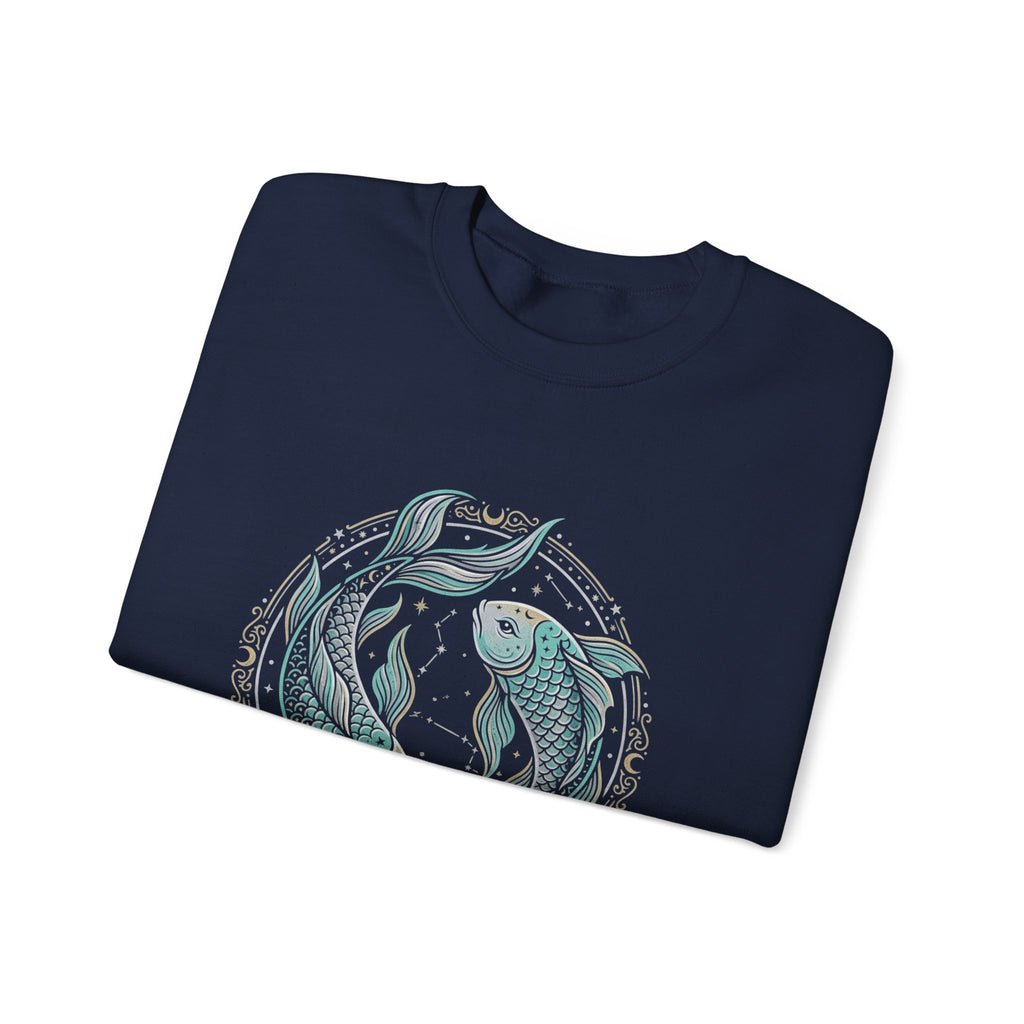 Koi Circle Crewneck Sweatshirt — Serene Aquatic Pisces Design