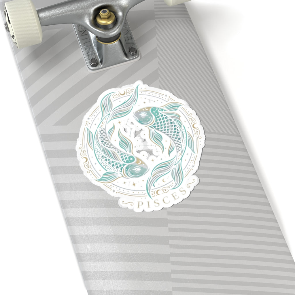 Pisces Zodiac Sticker — Pastel Koi Fish Kiss-Cut Sticker