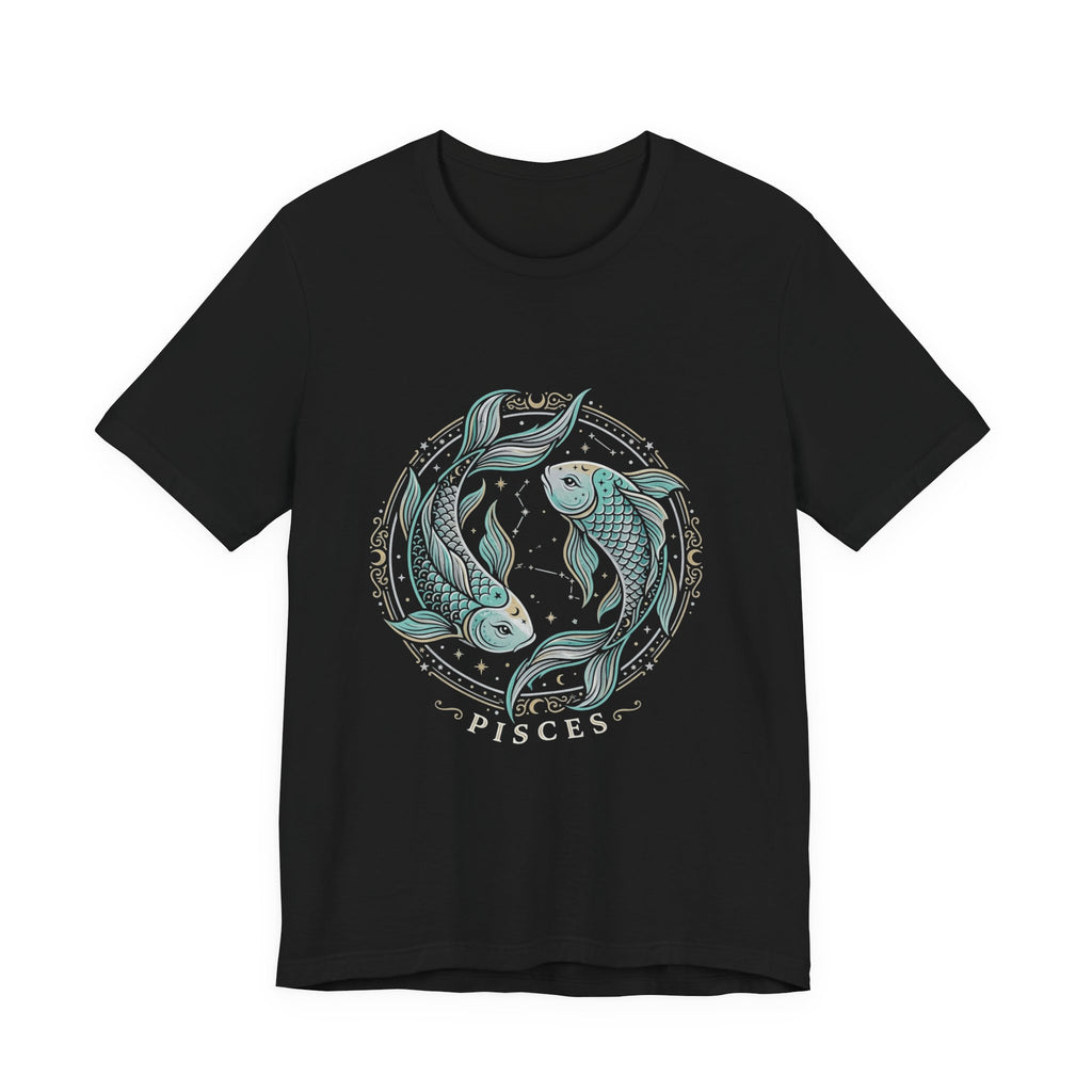 Pisces Koi Circle T-Shirt — Pastel Zodiac Fish Tee