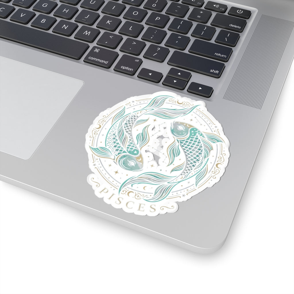 Pisces Zodiac Sticker — Pastel Koi Fish Kiss-Cut Sticker