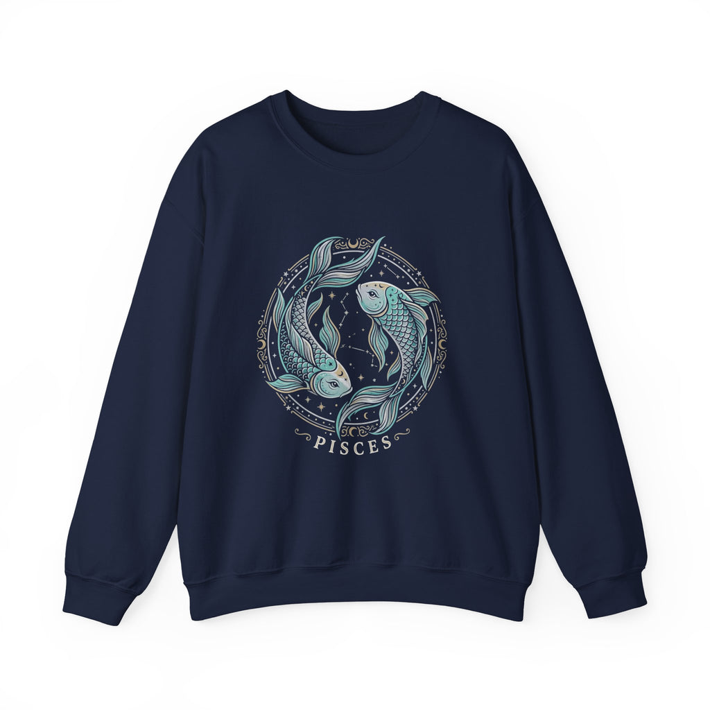 Koi Circle Crewneck Sweatshirt — Serene Aquatic Pisces Design