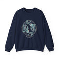 Koi Circle Crewneck Sweatshirt — Serene Aquatic Pisces Design