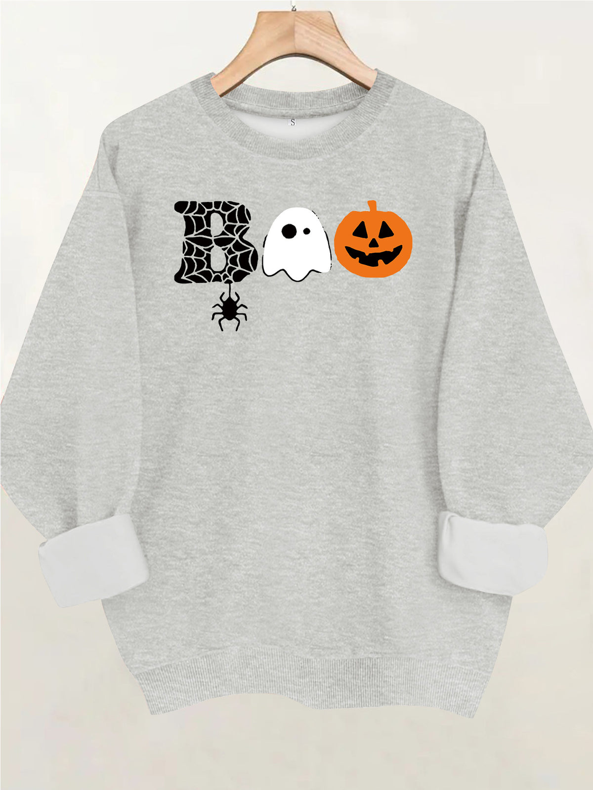 Printed loose women's fleece hoodie