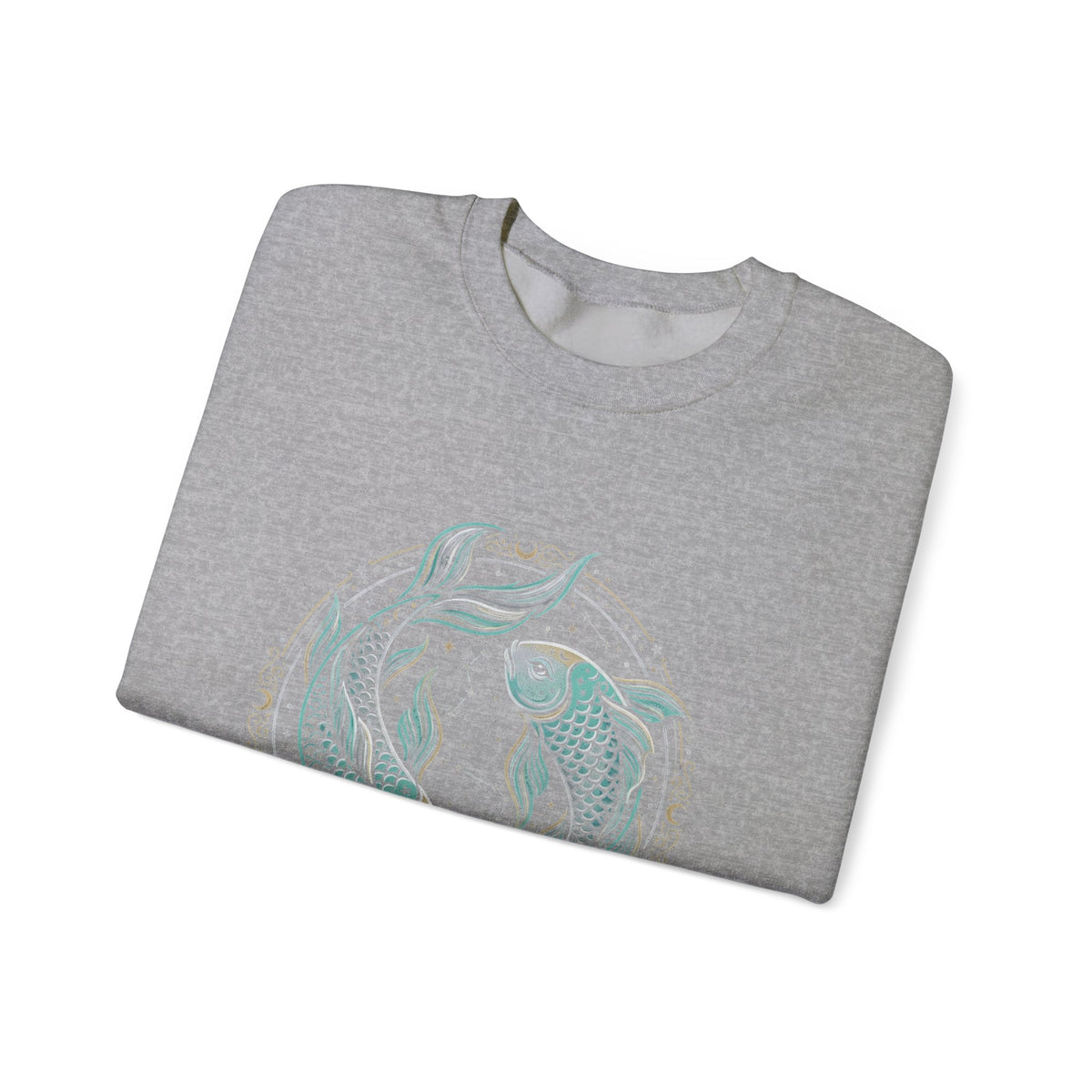 Koi Circle Crewneck Sweatshirt — Serene Aquatic Pisces Design