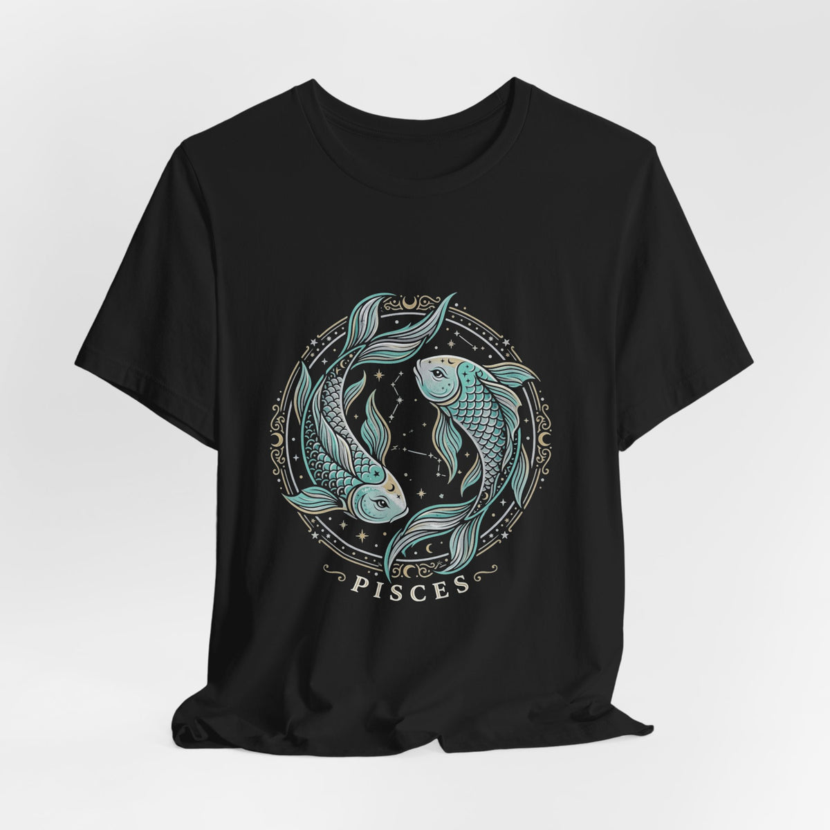 Pisces Koi Circle T-Shirt — Pastel Zodiac Fish Tee
