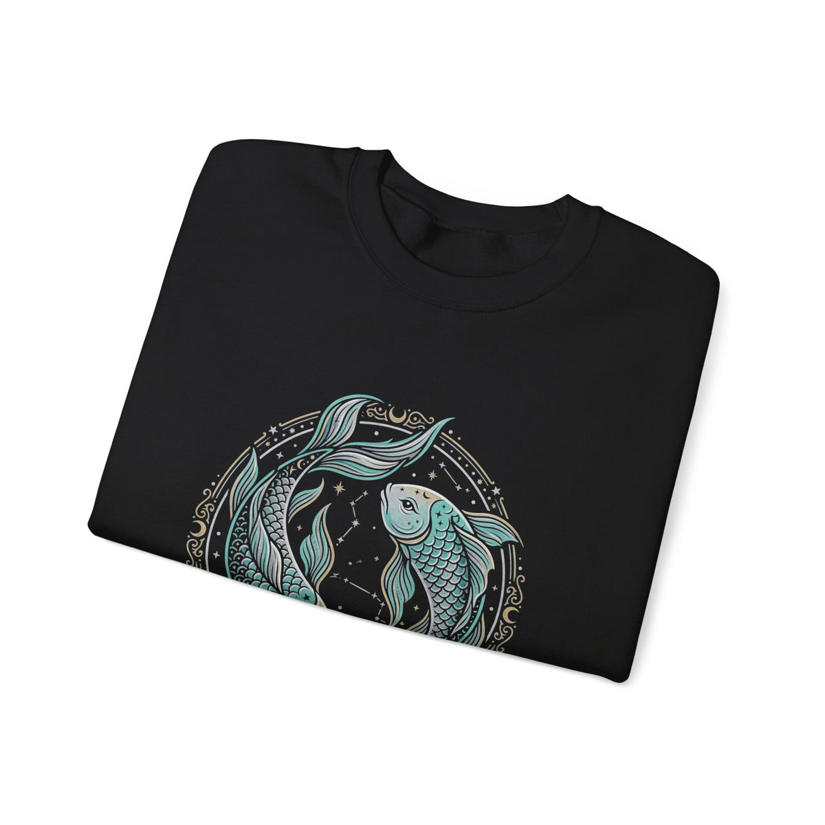 Koi Circle Crewneck Sweatshirt — Serene Aquatic Pisces Design