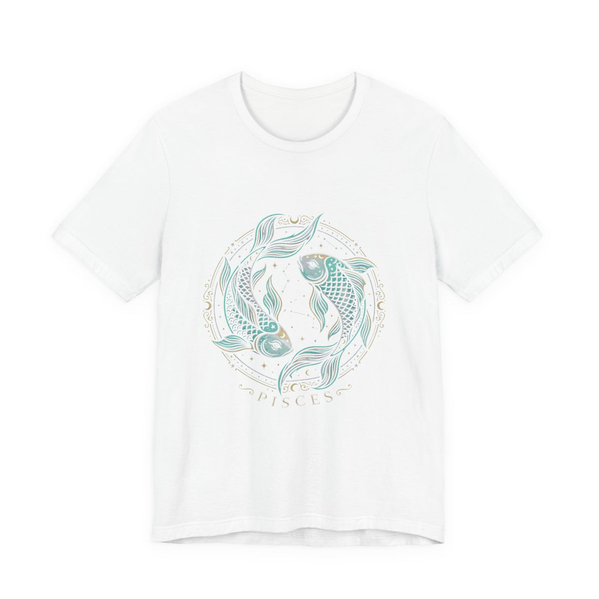 Pisces Koi Circle T-Shirt — Pastel Zodiac Fish Tee