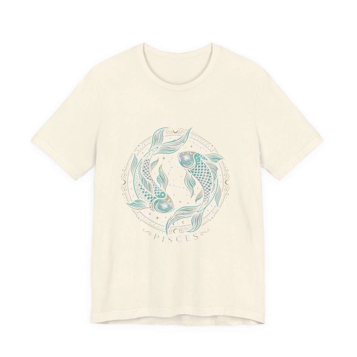 Pisces Koi Circle T-Shirt — Pastel Zodiac Fish Tee