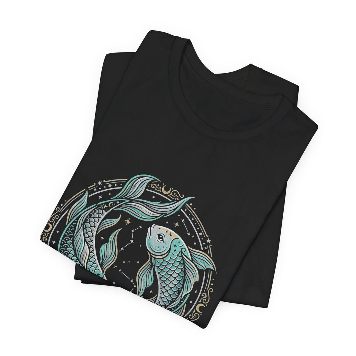 Pisces Koi Circle T-Shirt — Pastel Zodiac Fish Tee