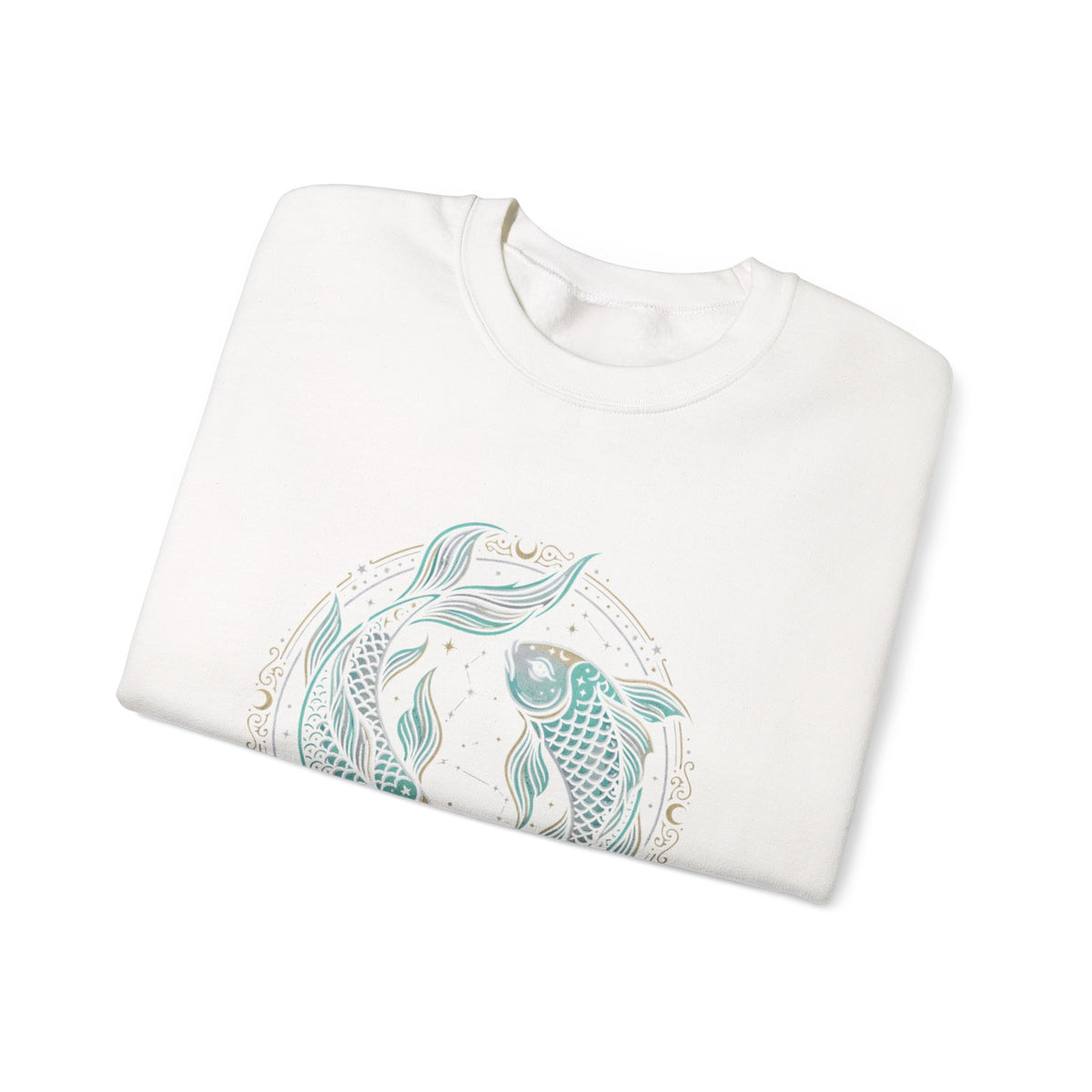 Koi Circle Crewneck Sweatshirt — Serene Aquatic Pisces Design
