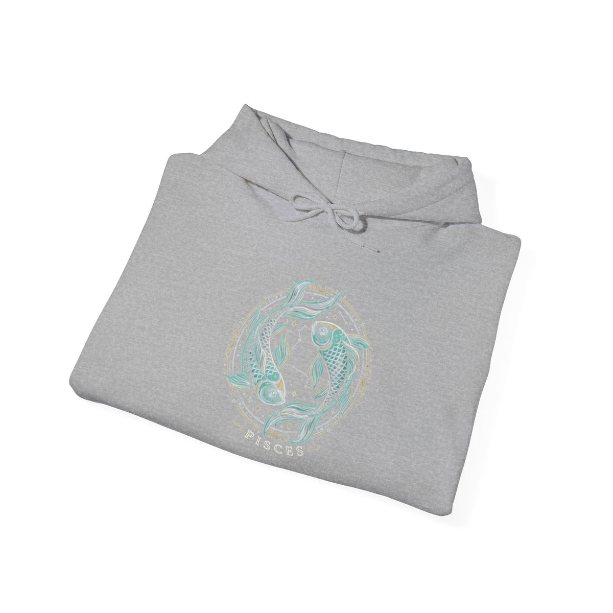 Koi Fish Yin Yang Hoodie — Aqua Zen Graphic Hooded Sweatshirt