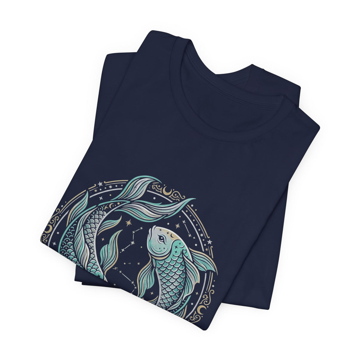 Pisces Koi Circle T-Shirt — Pastel Zodiac Fish Tee