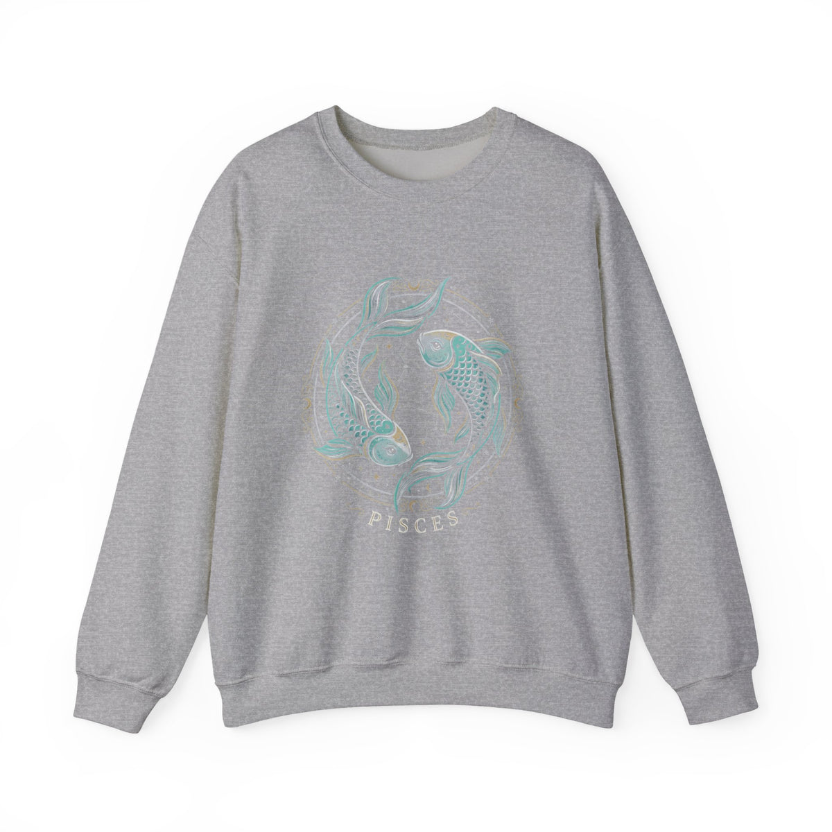 Koi Circle Crewneck Sweatshirt — Serene Aquatic Pisces Design