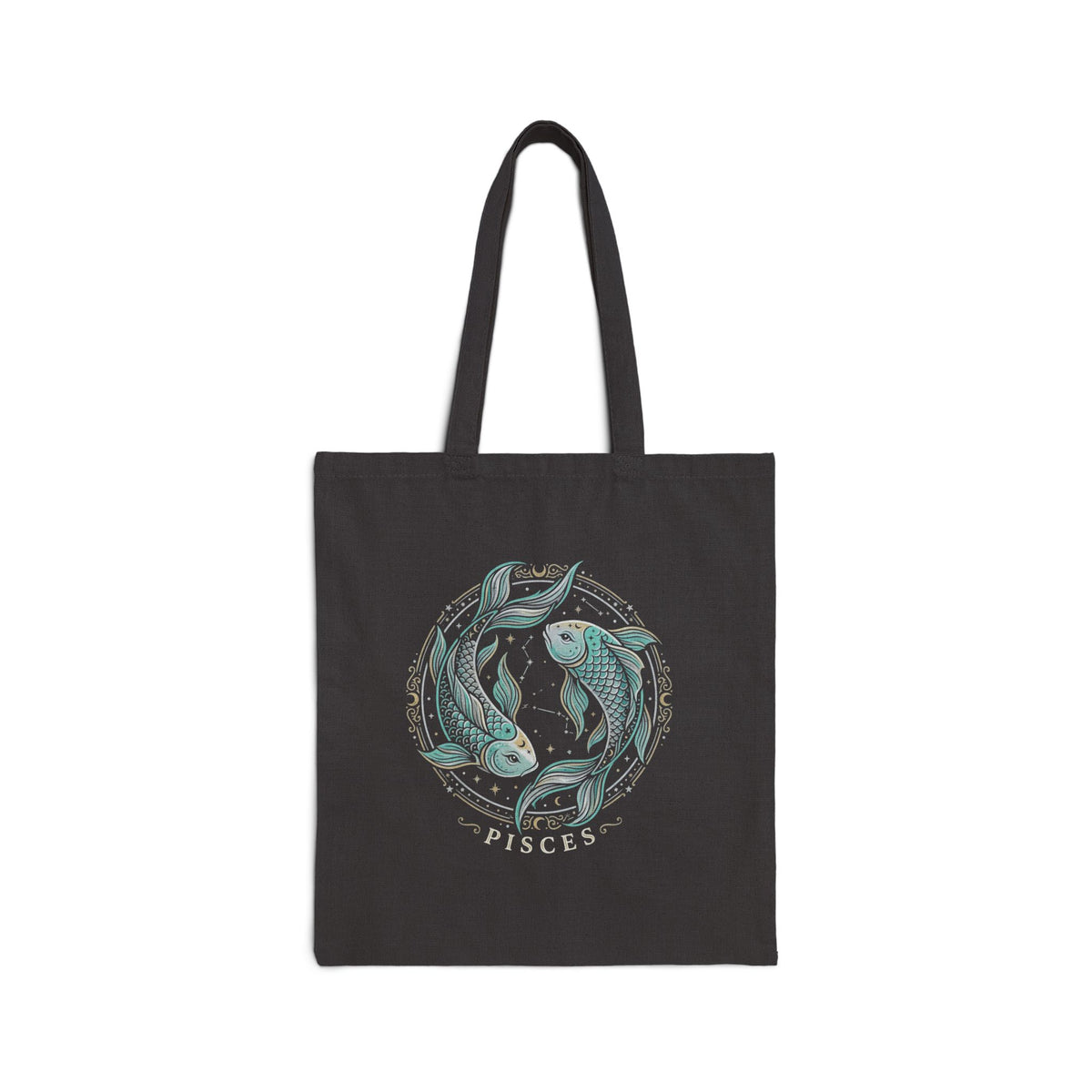 Koi Fish Canvas Tote Bag – Eco Market Bag with Serene Aquatic Illustration