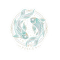 Pisces Zodiac Sticker — Pastel Koi Fish Kiss-Cut Sticker