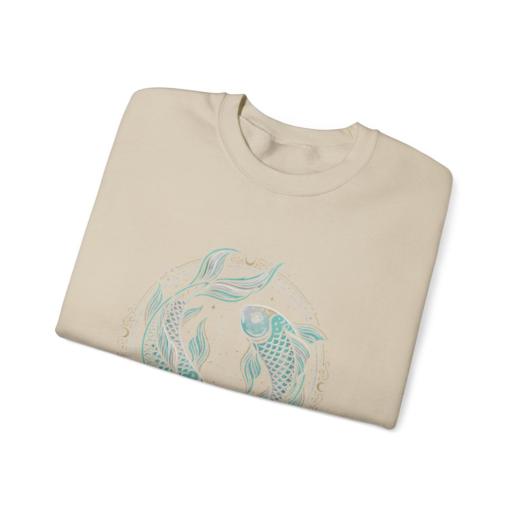 Koi Circle Crewneck Sweatshirt — Serene Aquatic Pisces Design