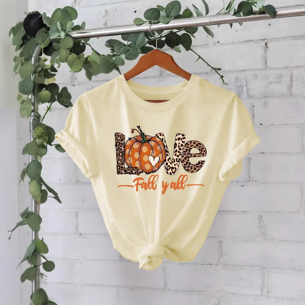 LOVE Pumpkin Halloween Short Sleeve