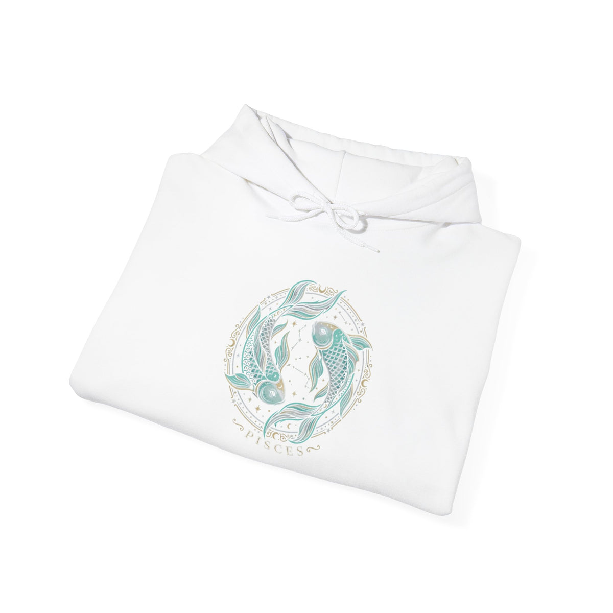 Koi Fish Yin Yang Hoodie — Aqua Zen Graphic Hooded Sweatshirt