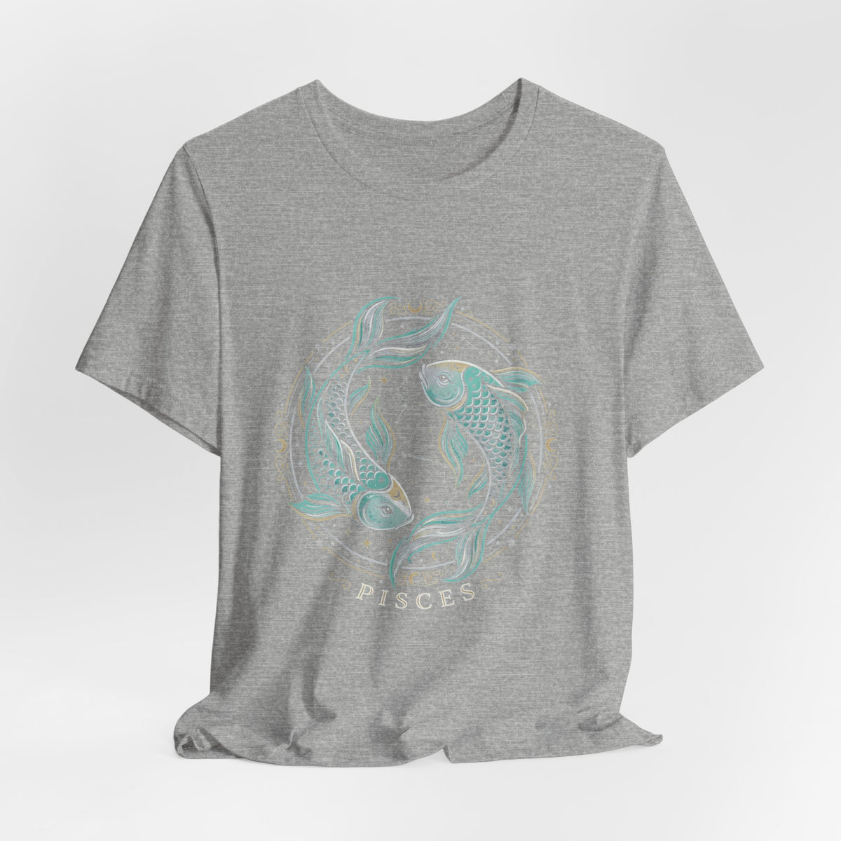 Pisces Koi Circle T-Shirt — Pastel Zodiac Fish Tee