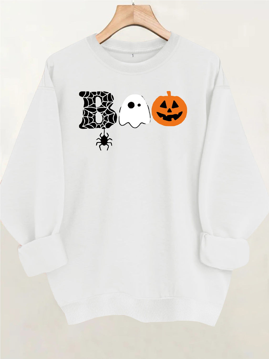 Printed loose women's fleece hoodie