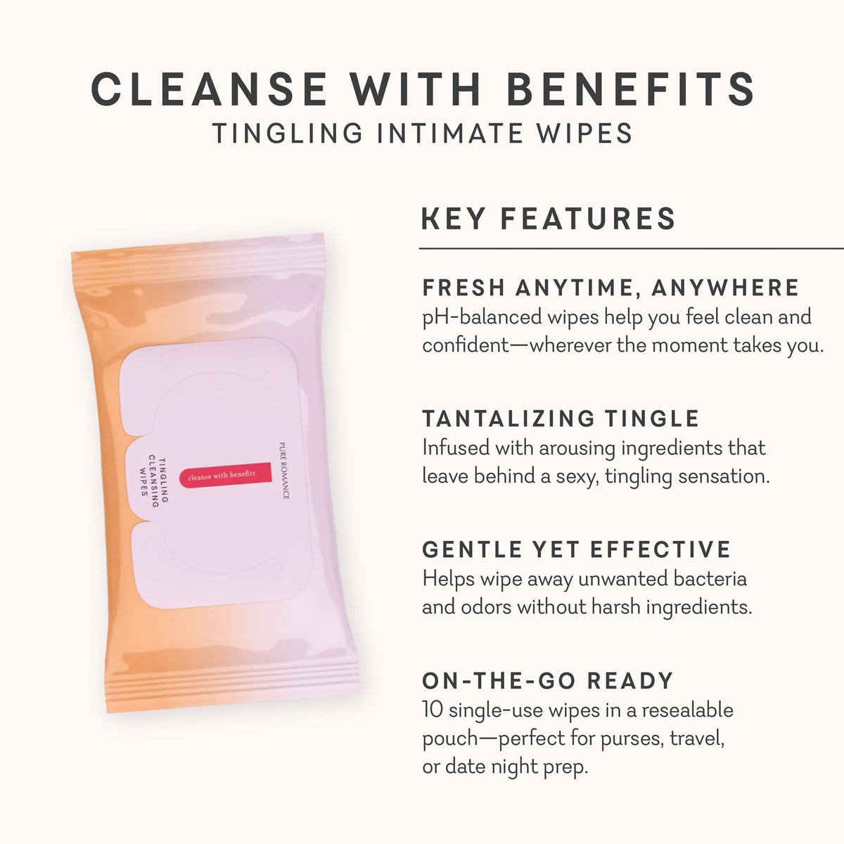 Cleanse With Benefits Tingling Intimate Wipes