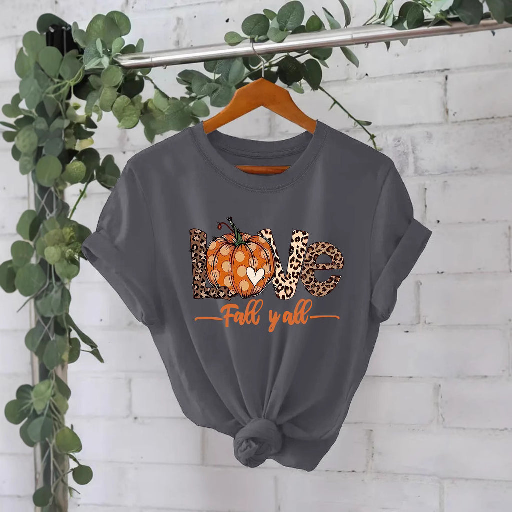 LOVE Pumpkin Halloween Short Sleeve