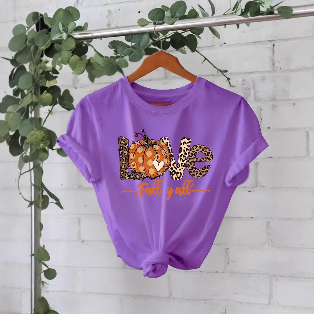 LOVE Pumpkin Halloween Short Sleeve